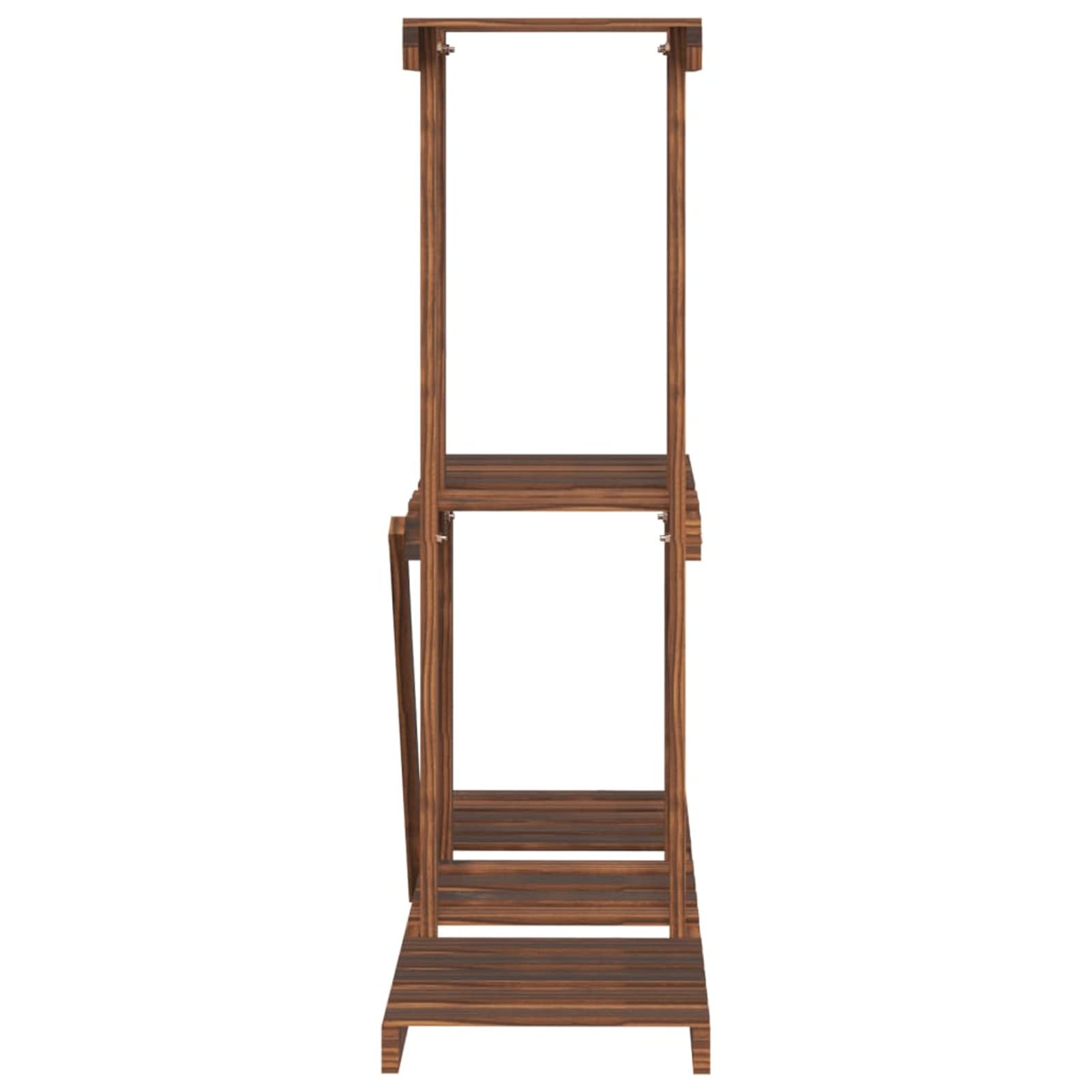 LAPOOH Blumenständer, Pflanzentreppe Outdoor, Blumentreppe Draußen, Pflanzenregal, Pflanzenständer, Balkon Möbel, Blumenregal, 81x25x75,5 cm Massivholz Tanne