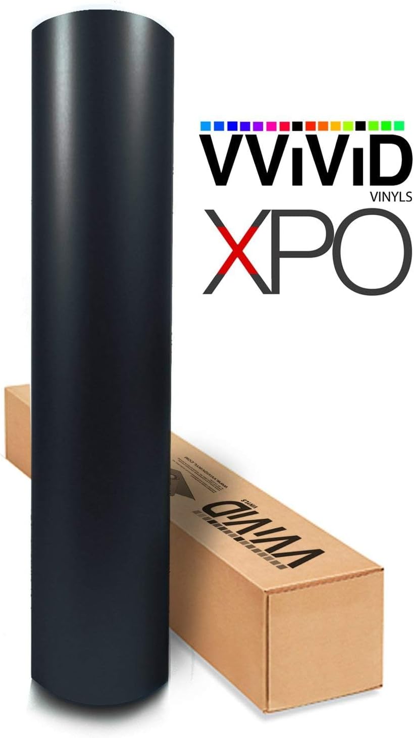 Satin Flat Matte Stealth Jet Black 5ft Vinyl Wrap Roll with Air Release Technology (5ft x 1ft)