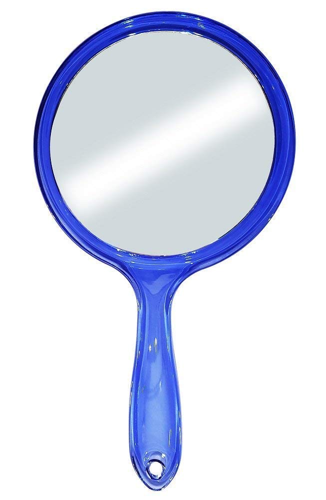 NAFS Handle Mirror for Makeup for Women and Girls 1x-5x Zoom (1Pcs) (Framed, Oval, Dresser Mount) (Blue)-image-38