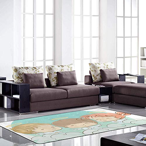Tapis Young Angels blanc Ruchen en velours corail de 152x99 cm - 4