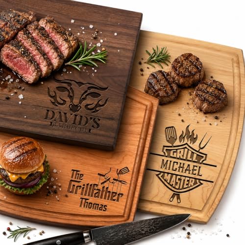 USA Made - Custom Cutting Board - Dad Gift for Father's Day - Unique Gift Idea for Him, Men, Husband - Personalized Gift Idea for Fathers Day - BBQ Grilling Gift for Birthdays, Anniversaries, Holidays