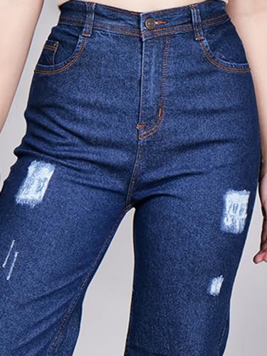 Image of Women's Reguler Fit Modern Regular High Rise Strechable Solid Clean Look Jeans- Dark Grey