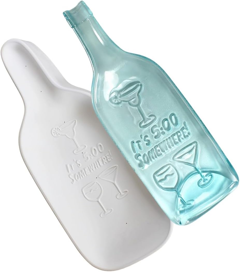 17"X 6.5"-Deep 3" Five O' Clock Somewhere Bottle Slump Mold Glass Fusing