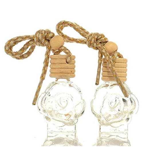 YZYDBK Bil eterisk olja flaskhänge 12 ml genomskinlig kristall vintage stil parfymflaska gyllene lång spray tofs atomizer pump påfyllningsbar glasflaska sminkverktyg (2 st)