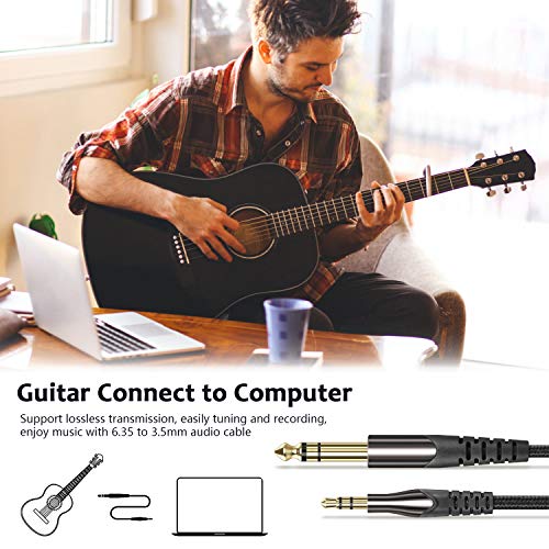 Cable de audio estéreo 6.35mm a 3.5mm de 6 ft negro miniatura 5