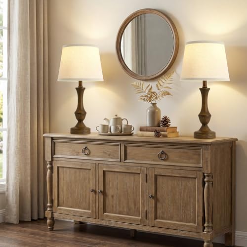 Image of Luvkczc Table Lamp Set of 2, 19 inch Traditional Resin Bedside Lamps