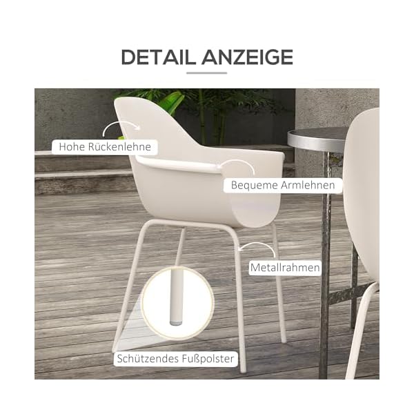 Outsunny Gartenstuhl Set 4-teilig Grau