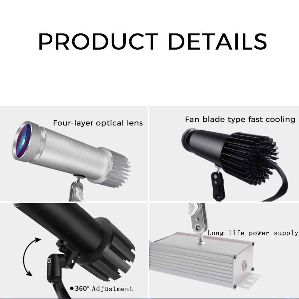 15W LED Giratoria Personalizada Imagen del GOBO Proyector De La Insignia De Luz con Control Remoto, Negro