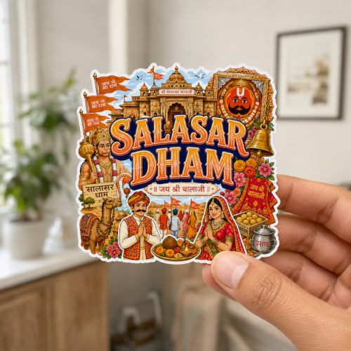 Image of Zesta Wooden Fridge Magnets Set | Refrigerator Decor Magnets for Kitchen | India Souvenir Fridge Magnet Collection | Wooden Magnet for Fridge Door Decoration (Salasar Dham)