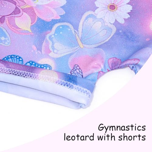 Image of Leotards for Girls Gymnastics Toddler Dance Biketards Mermaid Unicorn Athletic Dance Wear Shiny Rainbow Blue Hotpink
