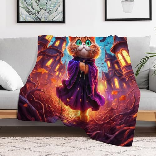 Couverture lit chat d'halloween pour frissonner sur le canapé - 3