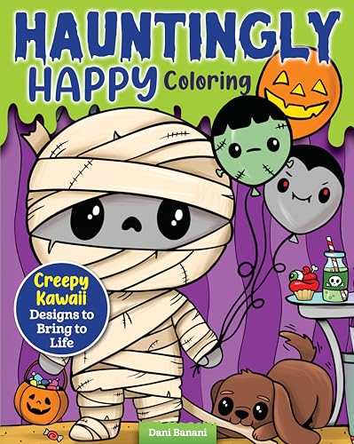 Image of Hauntingly Happy Coloring: Creepy Kawaii Designs to Bring to Life (Design Originals) Coloring Book for All Ages with Disturbing Little Creatures So Creepy, They're Cute - Ghosts, Vampires, and More
