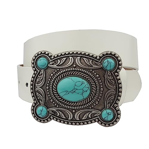 Western Turquoise Buckle with Vegan Belt.