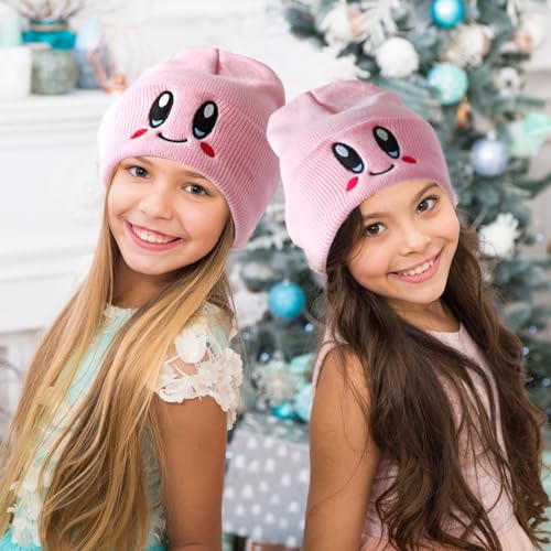 Beanie Knit Hats Cat Beanie Lovely Face Hat Cute Anime Beanies Embroidery Winter Knitted Hats Caps for Boys Girls 6