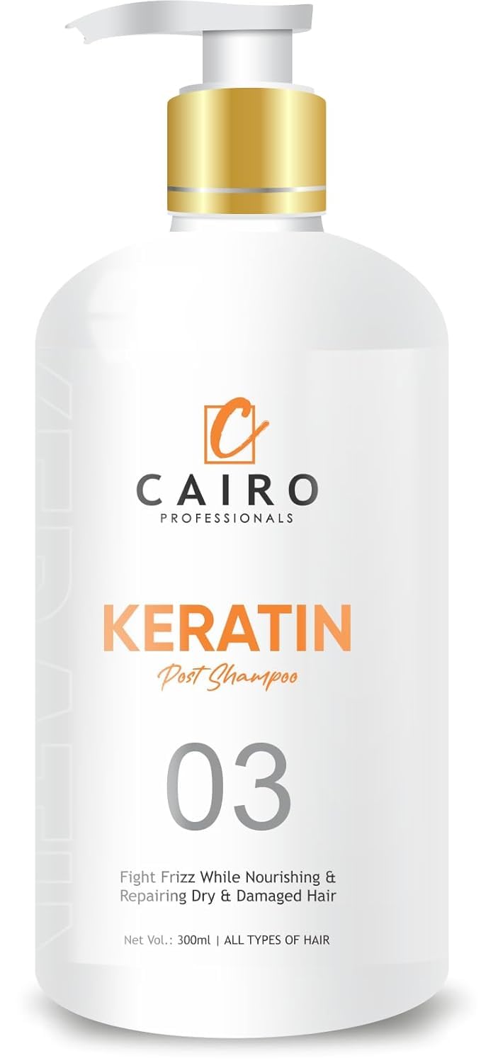 CAIRO PROFESSIONALS Keratin Post Treatment Shampoo 300ml | Sulfate Free Hair Cleanser for Smooth & Frizz Control | Deep Nourishing Formula for Chemically Treated & All Hair Types