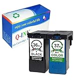 QINK 2 Pack (Black Color) for Lexmark 36XL 37XL Ink Cartridge High Yield High Capacity Show Ink Level 18C2130 18C2140 for Lexmark Z2420 X3650 X4650 X6675