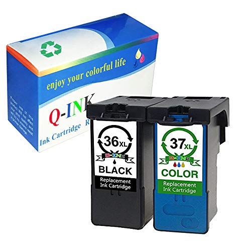 QINK 2 Pack (Black Color) for Lexmark 36XL 37XL Ink Cartridge High Yield High Capacity Show Ink Level 18C2130 18C2140 for Lexmark Z2420 X3650 X4650 X6675
