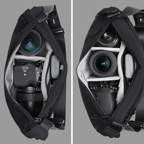 Image of ULANZI Camera Bag Shoulder Sling Stylish with Partitions Lightweight Storage for DSLR Camera Accessories Travel Outdoor Photography,Gray