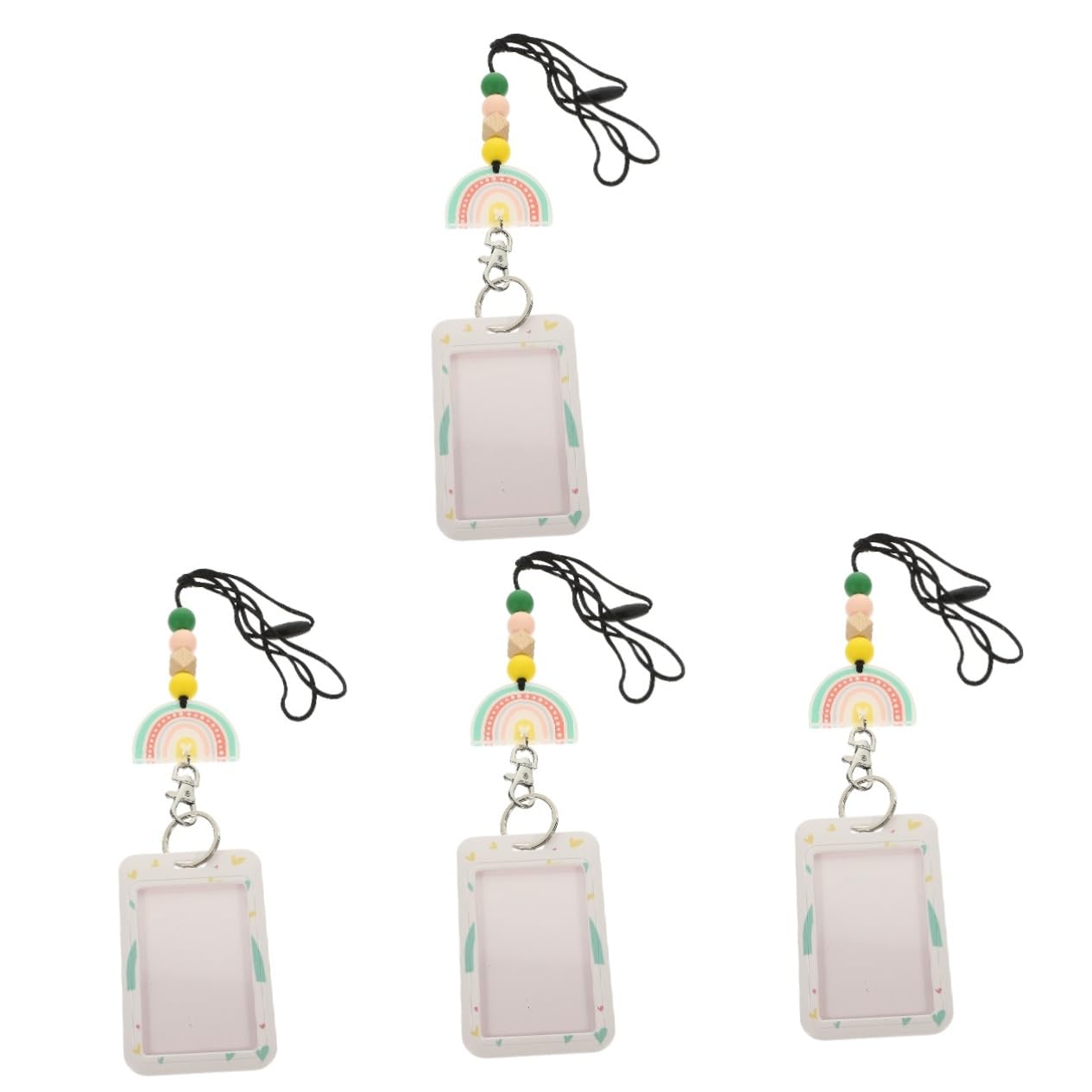 jojofuny 4 Set Badge con Laccetto Id in Silicone e Zinco Custodia Protettiva Scorrevole per Personale Studenti e Medici Leggero e Compatto