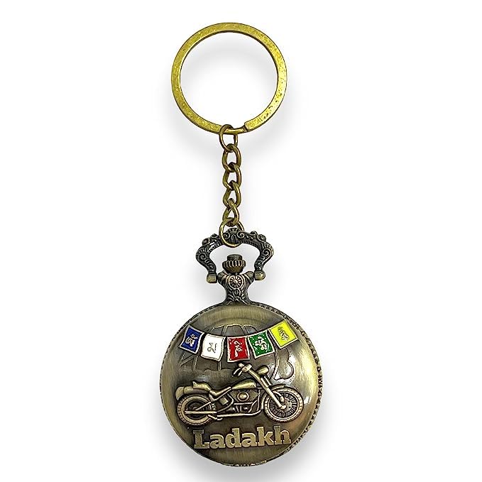 Image of Blue Aura Premium Pocket Watch Metal Keychain Retro Vintage for Gifting with Key Ring Anti-Rust (BA-KWIC-7)
