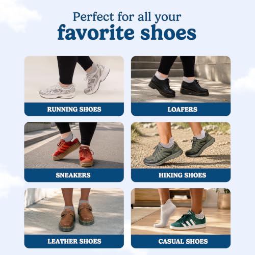 Image of SHEZZA Padded Anti-Blister Ankle Socks for Women & Men - Low Cut | Cushioned Heel Patch Running Socks, Moisture Wicking Combed Cotton, Athletic Arch Support, Padded Walking Gym Sock