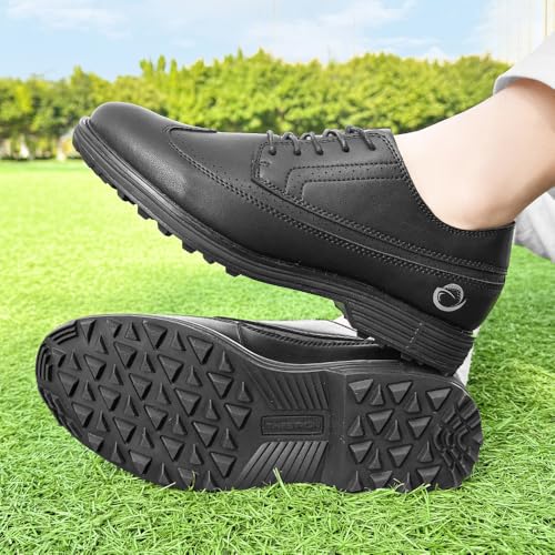 Image of Golf Shoes Men Spikes Classic Golf Footwears Male Walking Sneakers for Golfers Size 7-14