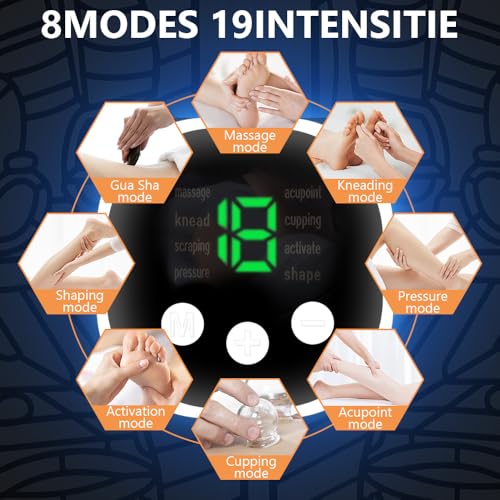 Fefod Masajeador Eléctrico de Pies EMS, 8 Modos de Masaje y 19 Niveles de Intensidad Masajeador de pies Diseño Portátil, Control Remoto Por Infrarrojos Masajeador Piernas para Alivia el Dolor de Pies - imagen 6