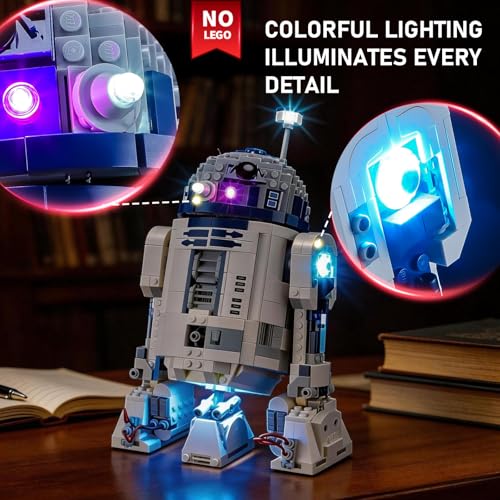 Iluminación R2-D2 75379 Lego Star Wars luces LED con sensor táctil BRIKSMAX accesorios 3