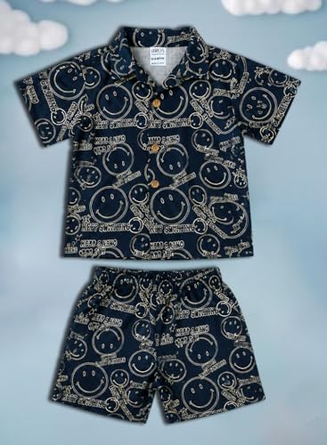 Image of 3BROS Baby Boys & Baby Girls Pure Cotton Clothing Set Casual Half Sleeves Shirt with Shorts Set For Boys & Girls