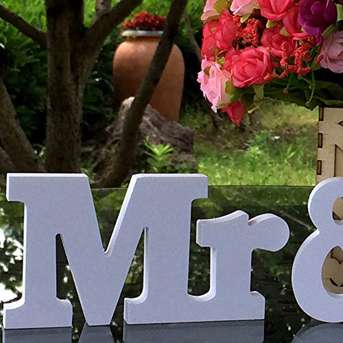 DASNTERED Large White Wooden MR & MRS Wedding Sign, MR & MRS Wooden Letters Wedding Reception Sign Solid Table Centrepiece Decor(White) DASNTERED Large White Wooden MR & MRS Wedding Sign, MR & MRS Wooden Letters Wedding Reception Sign Solid Table Centrepiece Decor(White)