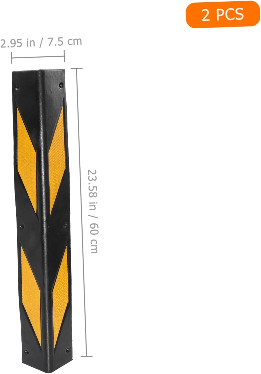 2Pcs Reflective Rubber Corner Guards Wall Protector for Parking Garages Impact Absorbing Edge Protector for Vehicles and Walls and Safety Strips