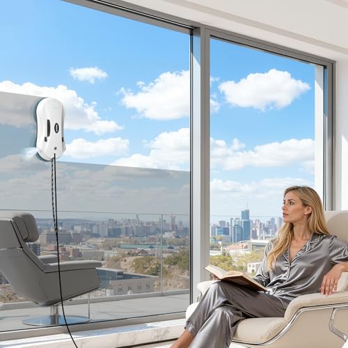 iDEEBO C200 Fensterputzroboter, Fensterroboter mit 2-Fach Sprühsystem, Intelligente Wegplanung, Mehrere Sicherheitsvorkehrungen, Fensterreiniger Roboter Elektrisch für Fenster, Glastüren