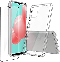 Vista 10 de Funda rígida para Samsung Galaxy A04E, transparente, delgada, rígida, híbrida, a prueba de golpes, con protector de pantalla de vidrio templado