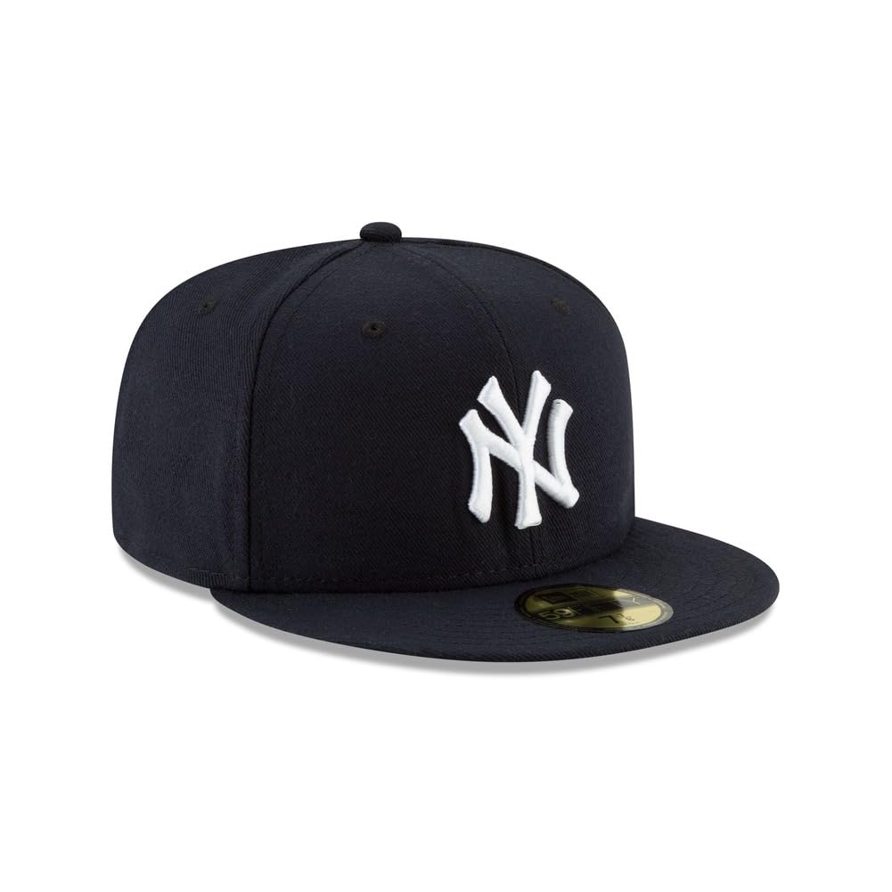 New Era MLB 59FIFTY Baseballkappe, New York Yankees, marineblau, Team-Farbe-Logo, authentische Kollektion, angepasste Baseballkappe