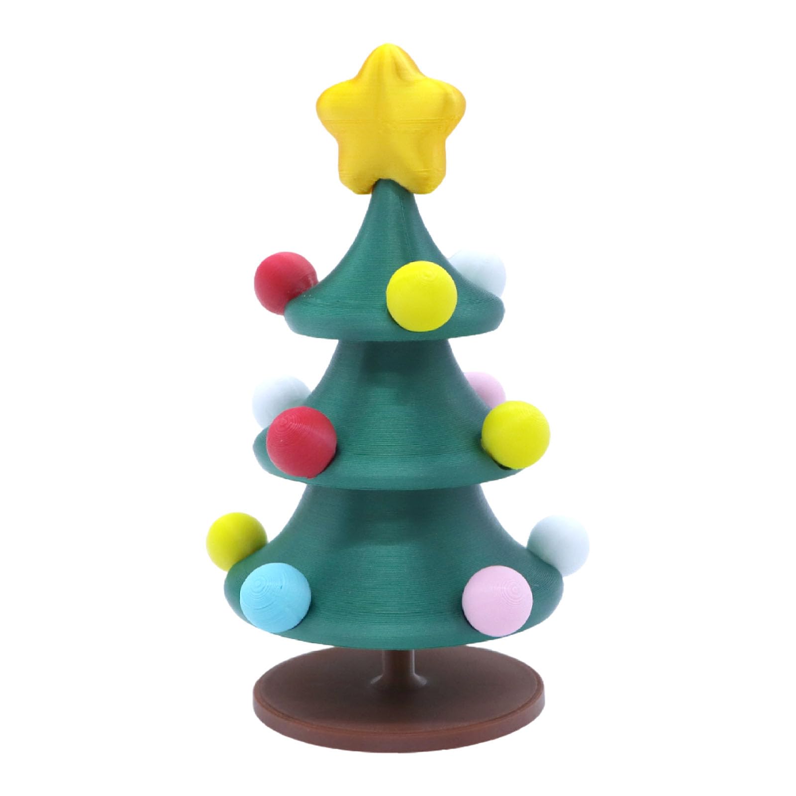 Kalttoy Rotating Miniature Christmas Tree Sculpture Artificial Resin Christmas Tree Ornament for Holiday Party Centerpieces Rotating Holiday Decoration