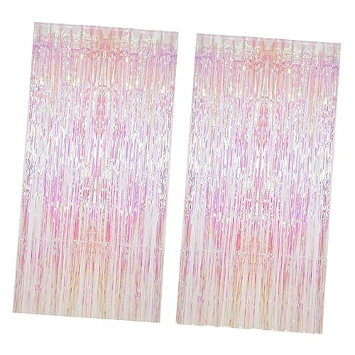 PRETYZOOM 2sets Tinsel Curtain Backdrop Rain Streamers for Birthday Wedding Party Decoration Chic Photo Booth Props Festive Door Window Curtains Eye-catching Atmosphere