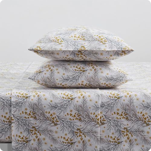 Image of Tahari Home Brushed Flannel 4-Piece Bedding Set, Full, Pine Gold