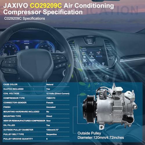 Jaxivo 198340 Air Conditioning A/C Compressor Compatible with 14-23 Chrysler 300 5.7L/6.4L,15-23 Challenger/Charger 5.7L/6.2L/6.4,21-23 Ram 1500,Air Conditioner Compressor Replace CO29209C,68158259AH by Jaxivo - Used condition - Image 4