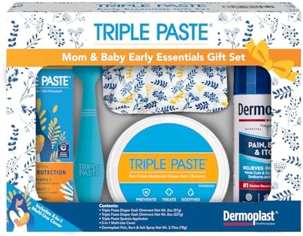 Triple Paste Mom & Baby Gift Set, New Baby Essentials, 5 Piece