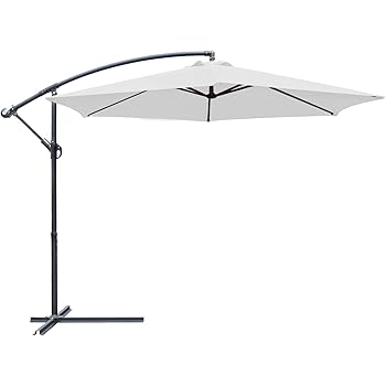 Amazon Com Abba Patio 10 Feet Offset Cantilever Umbrella Outdoor Hanging Patio Umbrella Ivory Garden Outdoor