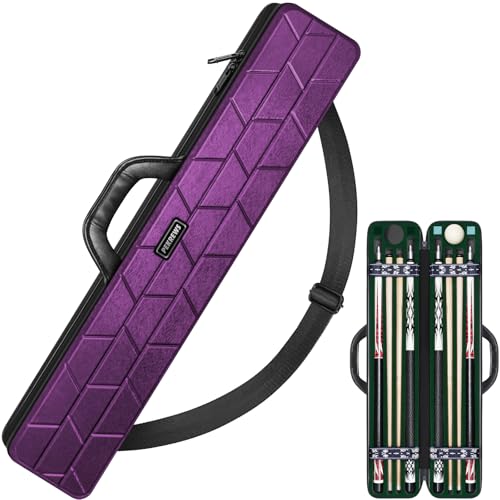Pool Cue Case with Padded Slots and Shoulder Strap