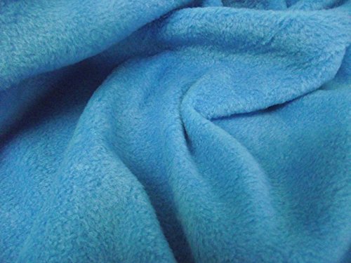 Tissu polaire anti-peluches bleu turquoise de 500x150cm pour plaid et surpyjama