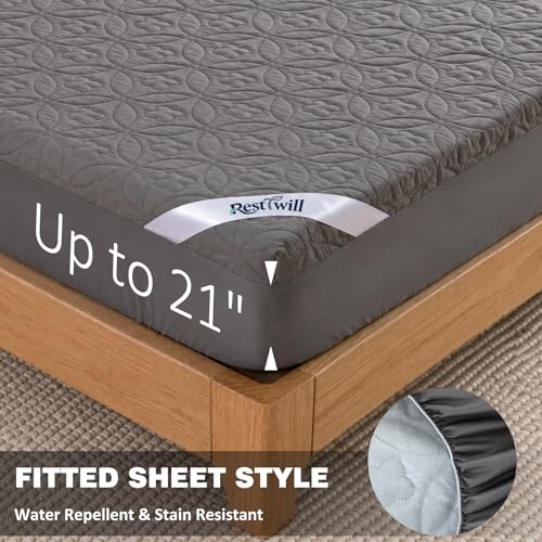 RestTwill 5-Sided Waterproof Mattress Protector, Noiseless Bedding Pad - image 4