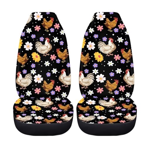 FUIBENG Groovy Flower and Chicken Seat Covers