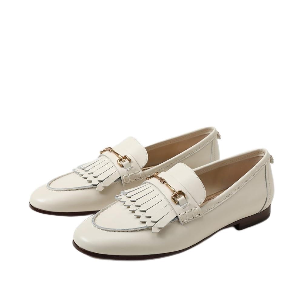 Sam Edelman Lacy Modern Ivory Fashion Slip On Rounded Toe Dress Loafers