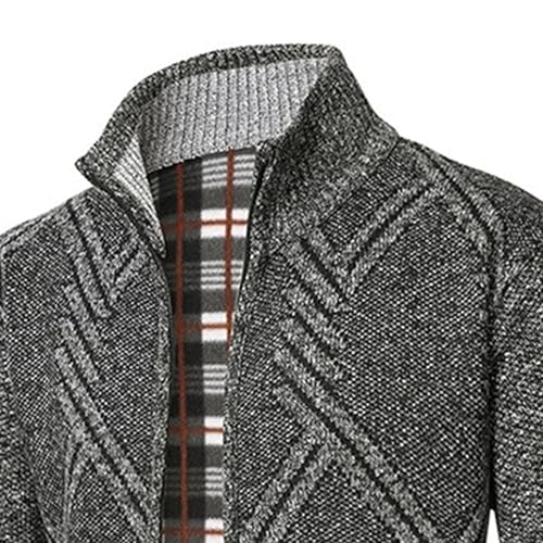 Men's Full Zip Polar Fleece Jacket Thickened Warm Plush Coat with Pockets Casual Stand Collar Zipper Outwear2
