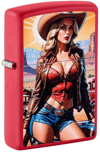 Encendedor Zippo Pin-up Cowgirl Rojo Mate