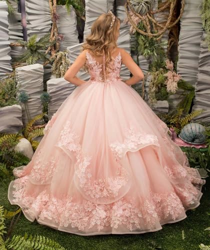 Lace Applique Flower Girl Dress for Wedding Tulle Pageant Dresses Puffy Party Dress A Line Ball Gowns4