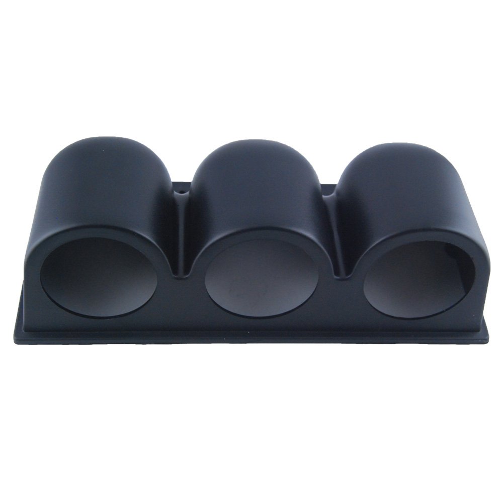 Automotive Refitting Mounting Heavy Duty Triple Hole Dash Mount Pod Cup Holder Black ABS Plastic for 2" 52mm Gauge Meter Add On