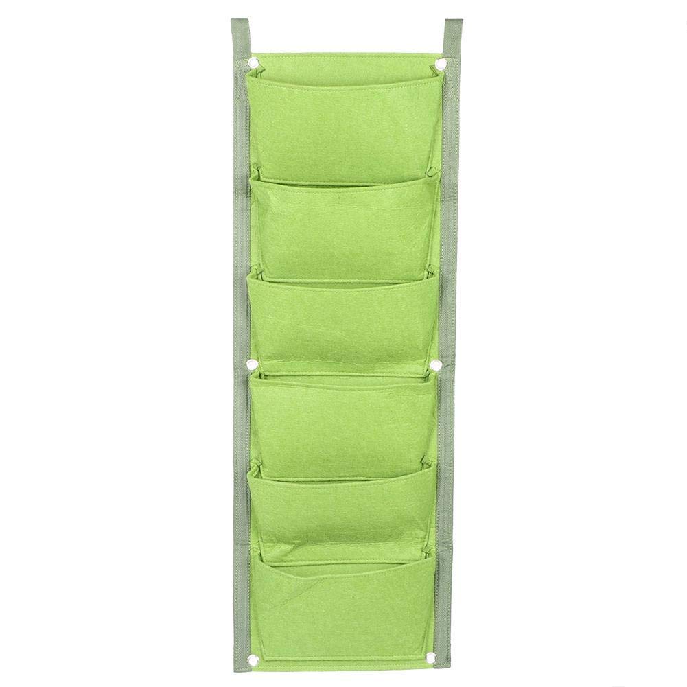 Atyhao Plant Bag - 6 Pockets Vertical Plant Grow Bags Container Wall Hanging Planter for Outdoor Garden(Green)